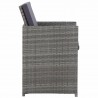 Set comedor de jardín 9 piezas y cojines ratán sintético gris 4