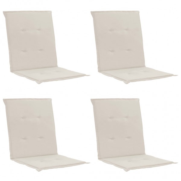 Cojín silla jardín respaldo bajo 4 uds tela Oxford crema D