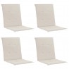 Cojín silla jardín respaldo bajo 4 uds tela Oxford crema 1