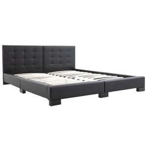 Estructura de cama sin colchón Cuero sintético negro 200x160 cm H