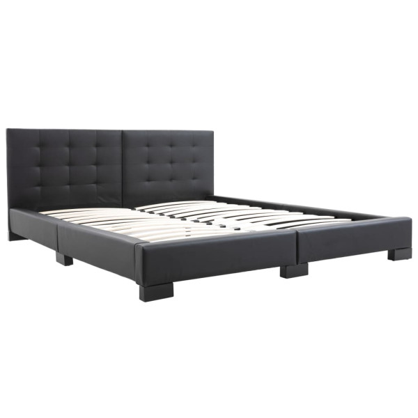 Estructura de cama sin colchón Cuero sintético negro 200x160 cm M 2