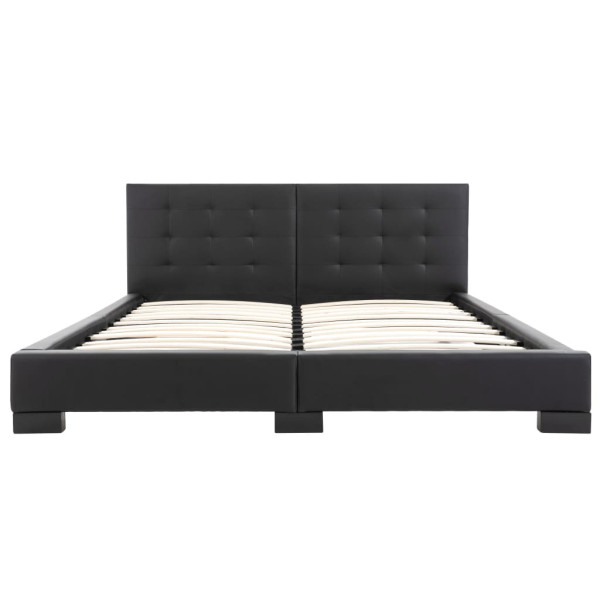 Estructura de cama sin colchón Cuero sintético negro 200x160 cm M 4