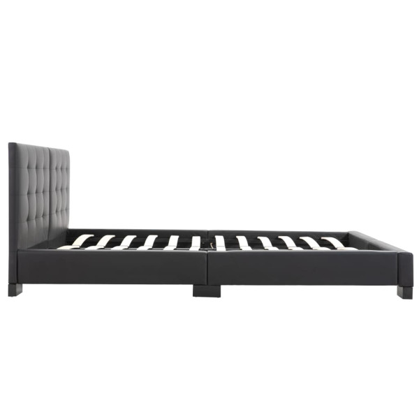 Estructura de cama sin colchón Cuero sintético negro 200x160 cm M 5