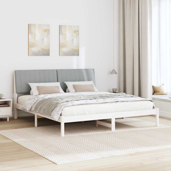Estructura de cama con cabecera Gris Claro 180 x 200 cm M 4