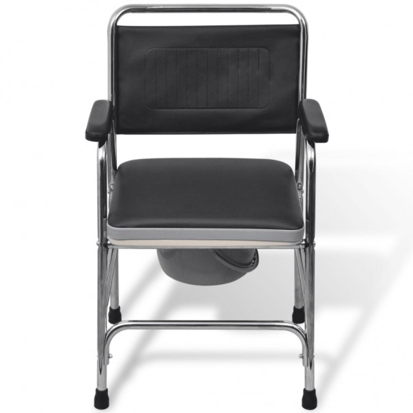 Silla con inodoro WC acero negra M 2