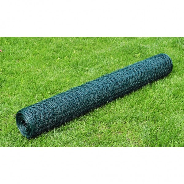 Malla alambre hexagonal acero galvanizado verde oscuro 1x25 m M 3