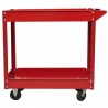 Carrito de herramientas de taller 2 uds 2 estantes rojo 100 kg 2