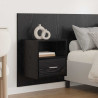 Cabecero de cama con mesitas con cajón 3 pcs Roble Negro 4