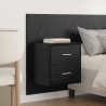 Cabecero de cama con mesitas con cajón 3 pcs Roble Negro 4