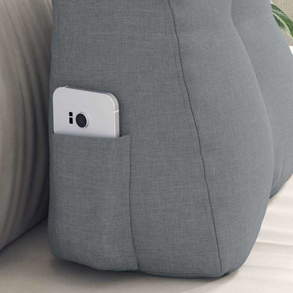 Cojín de Espalda Gris Claro 45 x 24 x 50 cm tela M 5