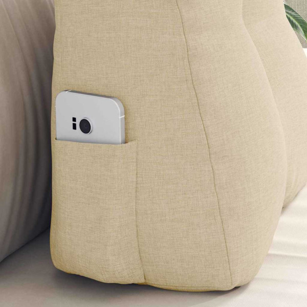 Cojín de Espalda Crema 45 x 24 x 50 cm tela M 5