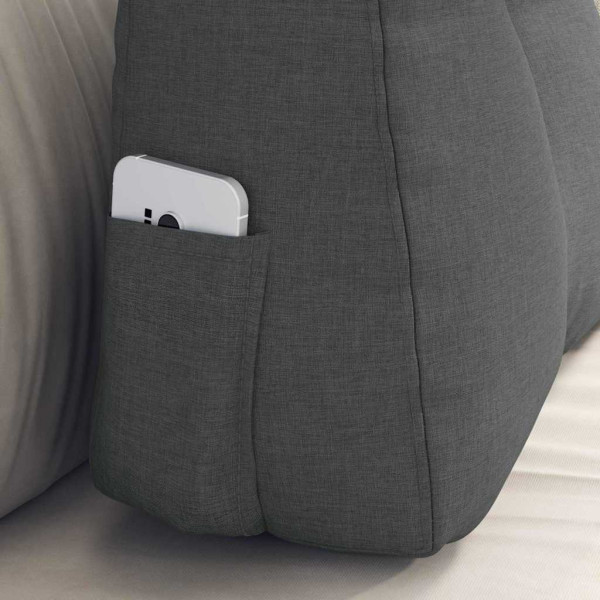 Cojín de Espalda Gris oscuro 60 x 24 x 50 cm tela M 5