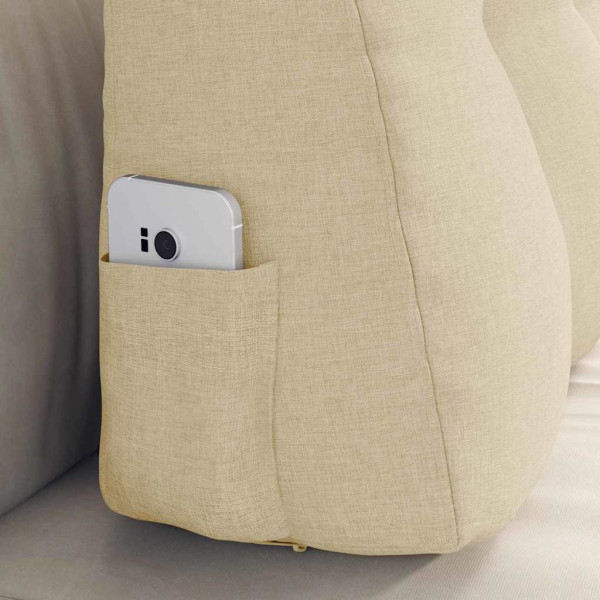 Cojín de Espalda Crema 80 x 24 x 50 cm tela M 5