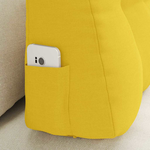 Cojín de Espalda Amarillo Claro 80 x 24 x 50 cm tela M 5