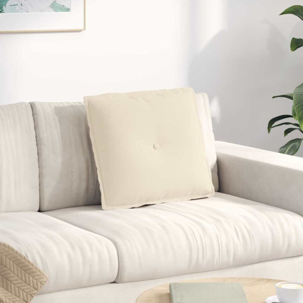 Cojín de Espalda Beige 50 x 45 cm Tela de microfibra D