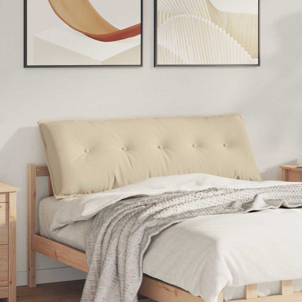 Cojín de Espalda Crema 140 x 50 cm Tela de microfibra D
