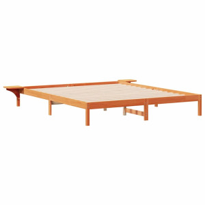 Estructura de Cama con Mesitas Marrón cera 180 x 210 cm H