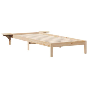 Estructura de Cama con Mesitas Natural 100 x 220 cm H
