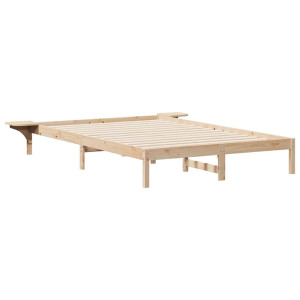 Estructura de Cama con Mesitas Natural 140 x 220 cm H