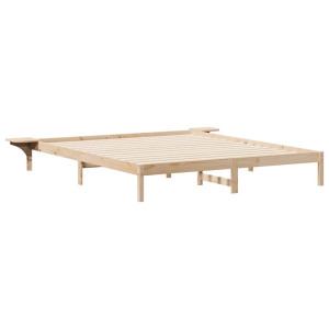 Estructura de Cama con Mesitas Natural 200 x 220 cm H
