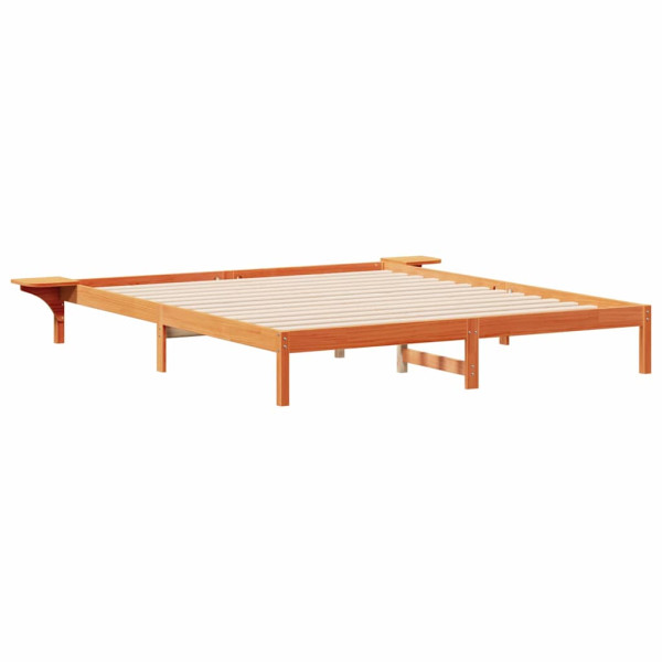Estructura de Cama con Mesitas Marrón cera 200 x 220 cm M 2