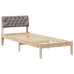 Estructura de cama con cabecera Marrón y taupe 80 x 200 cm H
