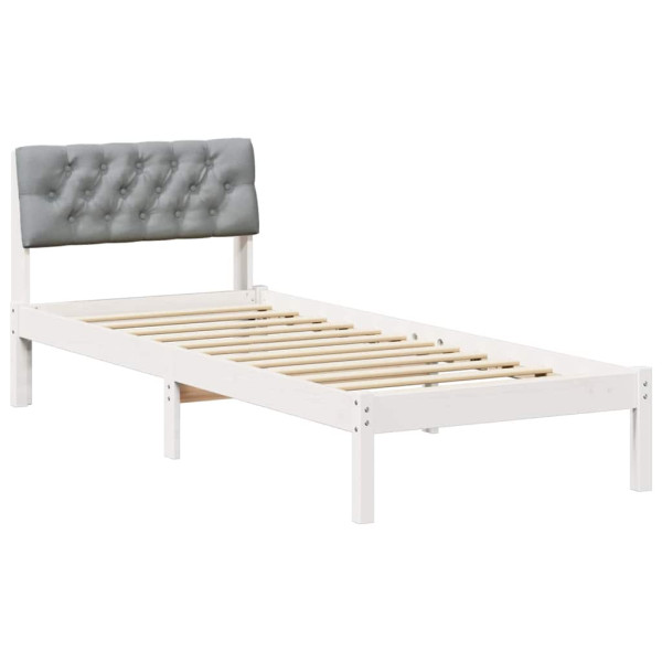 Estructura de cama con cabecera y gris claro 80 x 200 cm M 2