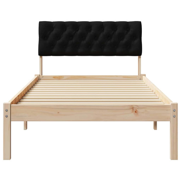 Estructura de cama con cabecera Marrón y negro 90 x 190 cm M 5