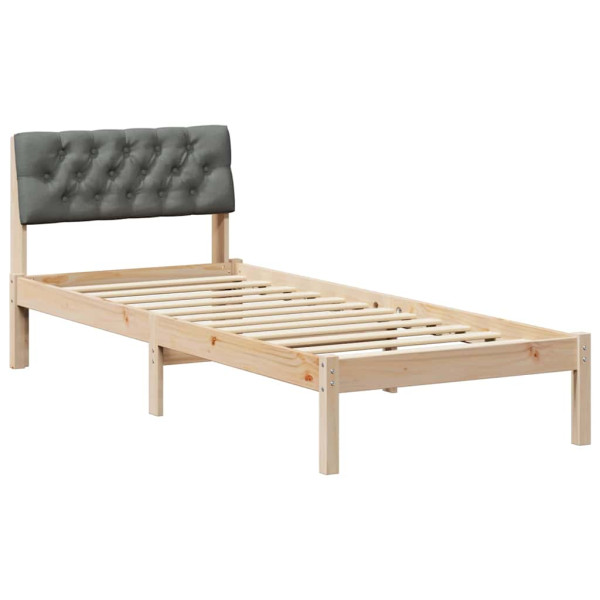 Estructura de cama con cabecera Negro y gris oscuro 75 x 190 cm M 2