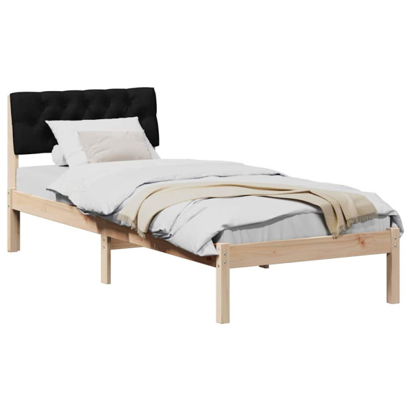 Estructura de cama con cabecera Marrón y negro 75 x 190 cm M 3