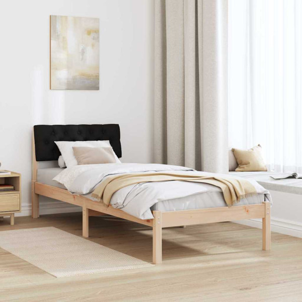 Estructura de cama con cabecera Marrón y negro 75 x 190 cm M 4