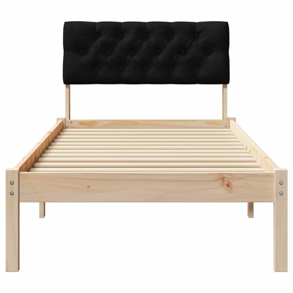 Estructura de cama con cabecera Marrón y negro 75 x 190 cm M 5