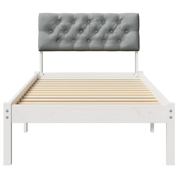 Estructura de cama con cabecera y gris claro 75 x 190 cm M 5