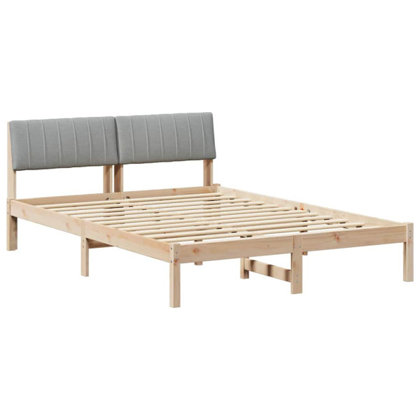 Estructura de cama Marrón y gris claro 140 x 190 cm M 2