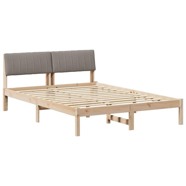 Estructura de cama con cabecera Marrón y taupe 140 x 190 cm M 2