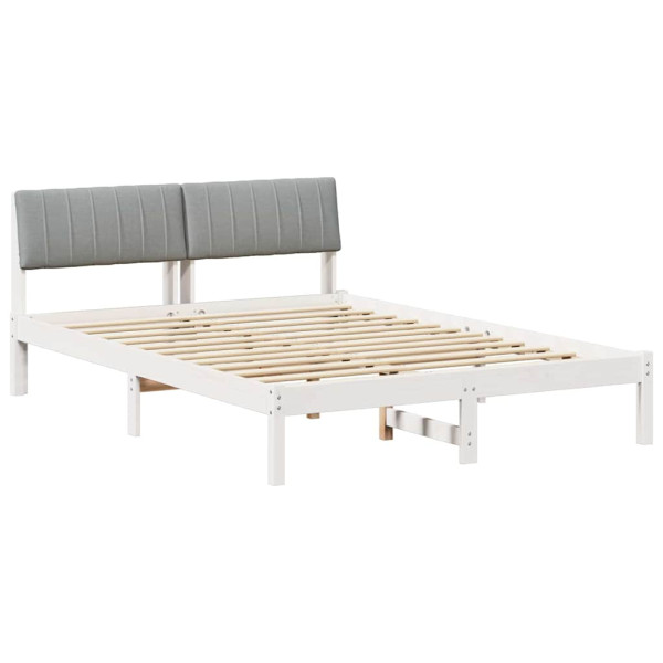Estructura de cama con cabecera y gris claro 140 x 190 cm M 2