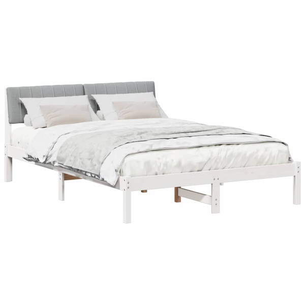 Estructura de cama con cabecera y gris claro 140 x 190 cm M 3
