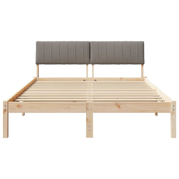 Estructura de cama con cabecera Marrón y taupe 135 x 190 cm M 5