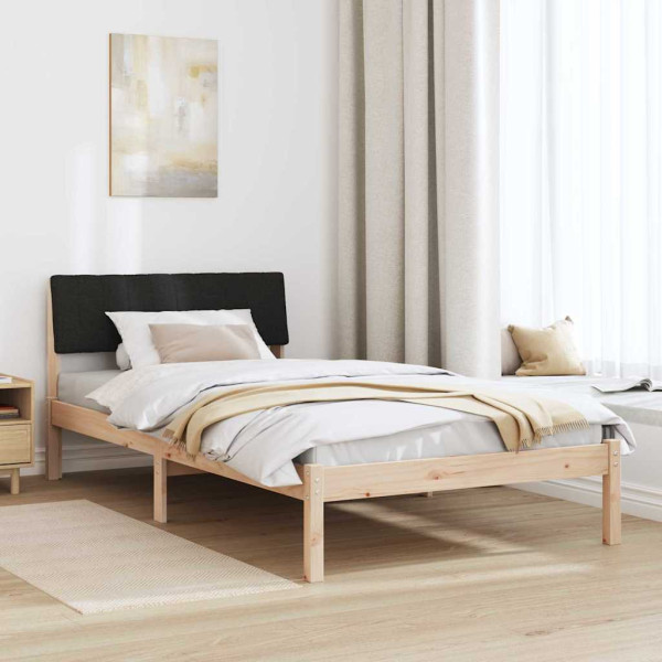 Estructura de cama con cabecera Marrón y negro 100 x 200 cm M 4