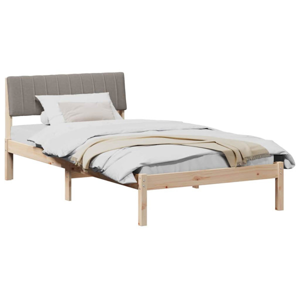 Estructura de cama con cabecera Marrón y taupe 100 x 200 cm M 3