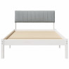 Estructura de cama con cabecera y gris claro 100 x 200 cm 5