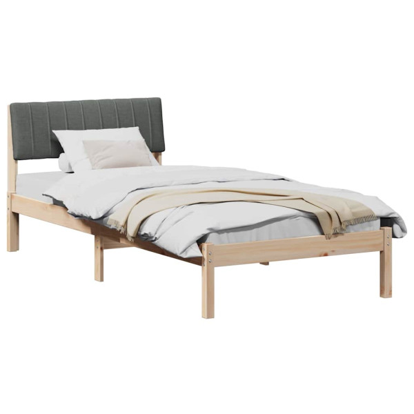 Estructura de cama con cabecera Negro y gris oscuro 90 x 200 cm M 3