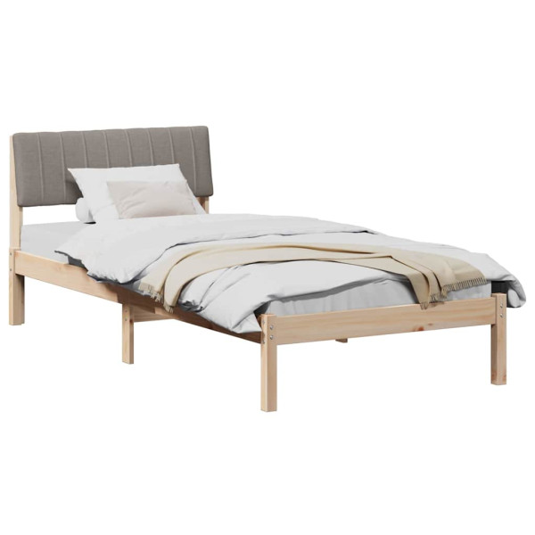 Estructura de cama con cabecera Marrón y taupe 90 x 200 cm M 3