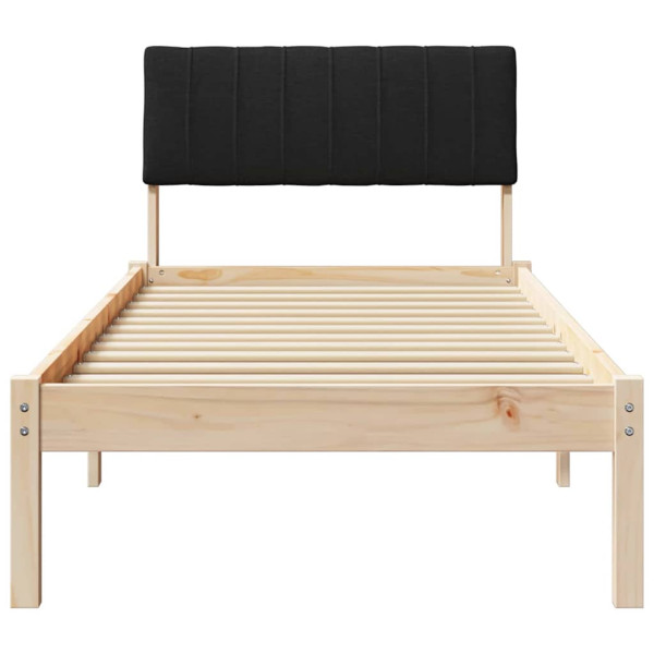 Estructura de cama con cabecera Marrón y negro 80 x 200 cm M 5