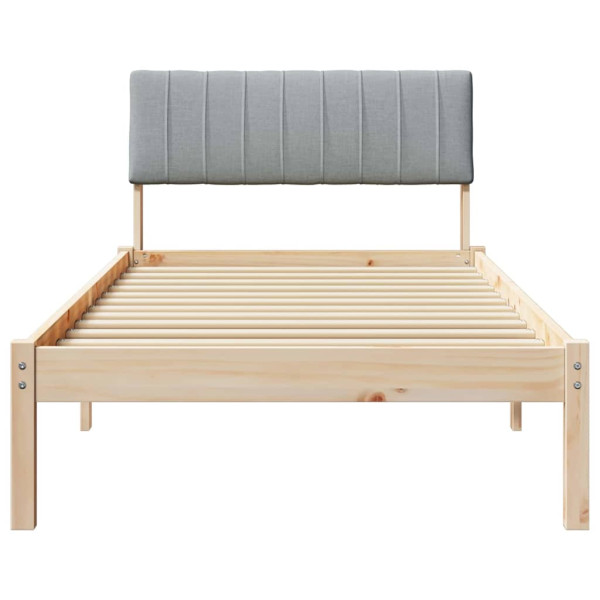 Estructura de cama con cabecera Marrón y gris claro 90 x 190 cm M 5