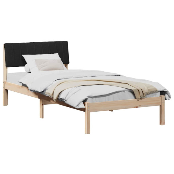 Estructura de cama con cabecera Marrón y negro 90 x 190 cm M 3
