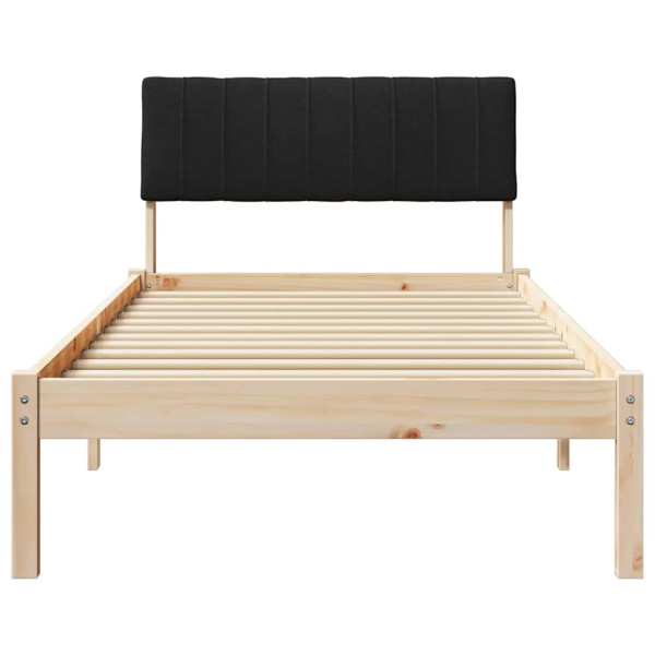 Estructura de cama con cabecera Marrón y negro 90 x 190 cm M 5