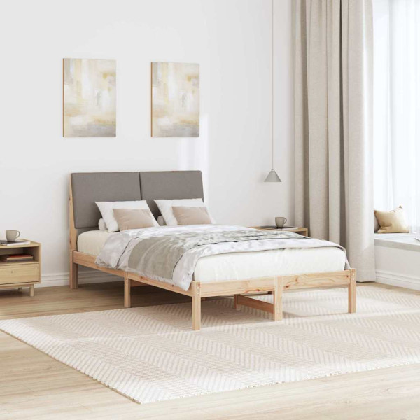 Estructura de cama con cabecera Marrón y taupe 120 x 200 cm M 4