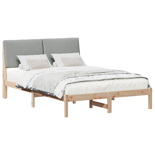 Estructura de cama Marrón y gris claro 140 x 190 cm M 3