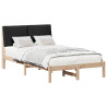 Estructura de cama con cabecera Marrón y negro 135 x 190 cm 3